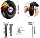 Luggage Replacement Wheels 75x24mm Rubber Swivel Caster Repair Kit X2