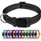 Adjustable Nylon Dog Collar Puppy Pet Collar Buckle Neck Collar S-xl Solid Color