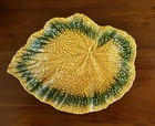 Vintage Majolica Made In Italy For Bloomingdales Ceramic Begonia Leaf 8 5  Plate