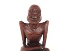 Vintage Chinese Carved Rosewood Ascetic Shakyamuni Emaciated Buddha Figure As Is