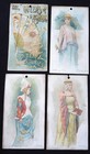 Complete Set Antique Victorian Woolson Lion Coffee Trade Cards Queens Of Fashion