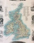 British Isles Map By Leeder   Schade Coloured Wood-engraved Vignettes