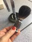 Stainless Steel Shaving Kit Razor Brush Stand Razor Blade Included