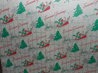 Vtg Christmas Seasons Greetings Wrapping Paper Gift Wrap Silver Reindeer Sleigh