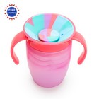 Munchkin Miracle 360 Trainer Sippy Cup 7 Ounce Tropical Swirl Pink Multi Handles