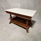 Antique Early 20th Century Eastlake White Marble Top Table