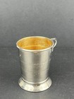 Vintage Collapsible Metal Travel Cup With Leather Case