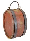 Scarce Original Revolutionary War Marked  Red Painted Gun Powder Keg - C 1765-80