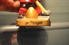 Vintage 1960 s Chicago Blackhawks Hockey Gold Base Bobble Head Nodder Excellent