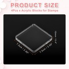 Acrylic Stamp Block  4 Pack Clear Stamping Block Mountings Set  3  X 3 