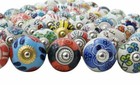 20 Pc Ceramic Cabinet Knobs Pulls Hand Painted Drawer Door Handles Color Knobs