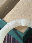 Superb 19thc Chinese Hand Carved Natural Hetian White Jade Bangle 56mm