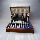 78 Pieces 1847 Rogers Bros Goldtone Argosy Pattern Flatware Set Community Finest