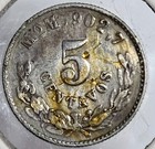1900 Mo M Mexico Silver 5 Centavos Coin Second Republic  Free Shipping 