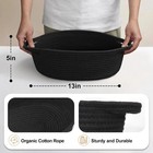 Black Woven Basket  13  X 9  X 5  Cute Dog Toy Basket  Soft Cotton Rope Storage
