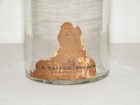 Antique Apothecary pharmacy Jar bottle ground Glass Lid Clear partial Label 10 