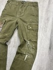 Vintage Polo Ralph Lauren Green Military Union Jack Patched Cargos Size 8 Youth
