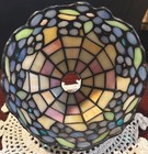 Vintage Tiffany Style Stained Glass Lamp Shade 6  Wide X 5  High  1 5  Opening