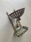 Vintage Victorian Solid Brass copper Shower Bath Caddy Soap   Sponge Wall Mount
