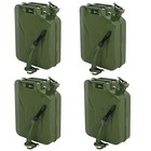 4x Jerry Can 5 Gallon 20l Oil Army Gas Can Military Steel Tank With Spouts Green