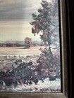Robert Wood Framed Original Oil Canvas Landscape Cottage Bridge     