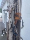Vintage Klein Tools 8210 L r Tree Pole Climbing Spikes Gaffs Adjustable Leather