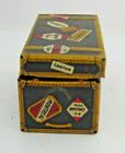 Antique Marx Tin Litho Miniature Train Traveling Trunk Labels