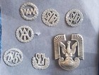 Vintage Polish Air Forces Cap Badges Pins Ww2 Socialist Era Lot Rare Find 
