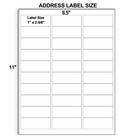 Address Labels 1  X 2-5 8  14400 Matte White Mailing Labels  30 Up Per   480    