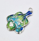 Fine Art Nouveau Sterling Silver   Enamel Pendant Birmingham 1909