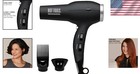 1875w Turbo Ionic Hair Dryer   Lightweight Black Blow Dryer For All Hair Types