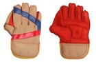 Leather Palm Cricket Wicket Keeping Gloves For Youth men s   Multicolor  