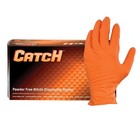Catch Nitrile Disposable Gloves W  Pyramid Grip Texture Orange 9 Mil Box Of 100