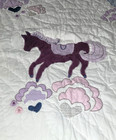 Pottery Barn Kids Full   Queen Reversible Quilt  Aria Horse Owls Heart Cloud