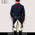 British Colonial American Revolution Officer Coat Navy Blue Wool Men Frock Coat