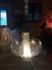 Antique Iridescent 1970   s Lamp With Unique Inside Lighting Very Rare 