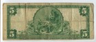 1902  5 National Currency National Exchange Bank Wheeling West Virginia F Lg275