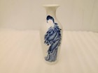 Chinese Old Porcelain Blue And White Lady Patterned Guanyin Vase
