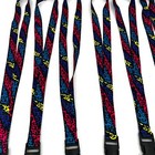 Nwt Set Of 6 Y2k Leopard Print Blue Purple Yellow Pink Lanyard Necklaces Party