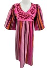 Vtg 60s 70s Josefa Diseno Colorful Art To Wear Embroidered Mexican Caftan Dress
