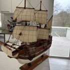 Vtg Mayflower Wooden Model Ship Replica