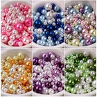 Mixed 3mm 4mm 5mm 6mm 8mm Round Artificial Pearl Abs Plastic Loose Beads Lot