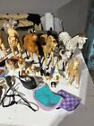 Lot Of 13 Vintage Toy Horses     Vintage Toy Dogs   Accessories