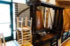 Hand-carved Indian Wooden Swing With Chain     Teak Jhula Bench Seat