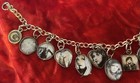 Custom Made Stevie Nicks Charm Bracelet  14 Black   White Cabochons