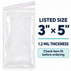 5000 3x5 Clear Cellophane Bags Resealable Self Adhesive 1 2 Mil Cello Packaging
