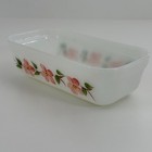 Anchor Hocking Fire-king Oven Ware  12 Peach Blossom Milk Glass Loaf Pan Vintage