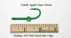  1  Candy Apple Lime Green Colored Eagle Claw Fish Hook Hat Clip   Pin