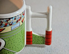 3d Football Coffee Mug Ceramic Cup With Goal Post Goal Handle 4  Tall