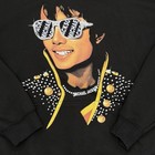 Mj King Of Pop Hoodie Black Rhinestone 4xl